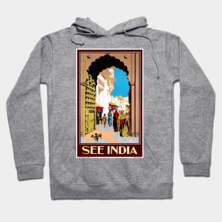 Vintage Travel Poster See India Hoodie